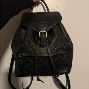 Louis Vuitton Black Leather Backpack Montsouris